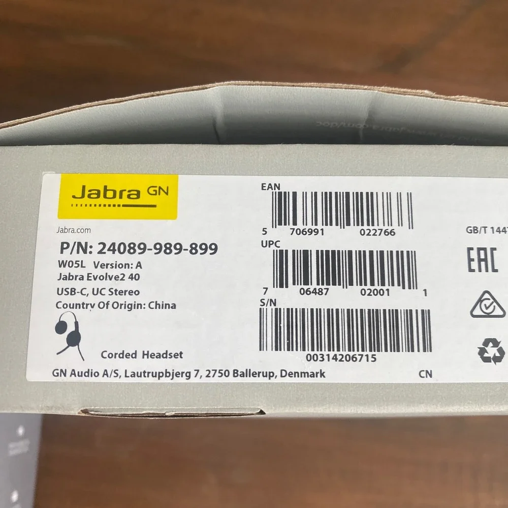 Jabra Evolve2 40 Wired USB-C UC Stereo Headset Black 24089-989-899